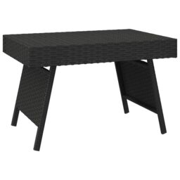 Berkfield Home Foldable Side Table Black 60x40x38 cm Poly Rattan - Size: 60 x 40 x 38 cm - thumbnail 2