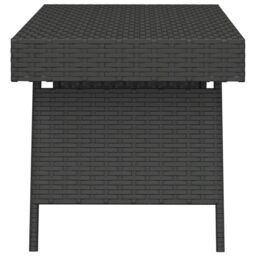 Berkfield Home Foldable Side Table Black 60x40x38 cm Poly Rattan - Size: 60 x 40 x 38 cm - thumbnail 4