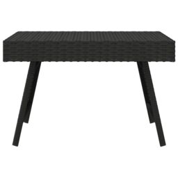 Berkfield Home Foldable Side Table Black 60x40x38 cm Poly Rattan - Size: 60 x 40 x 38 cm - thumbnail 3