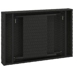 Berkfield Home Foldable Side Table Black 60x40x38 cm Poly Rattan - Size: 60 x 40 x 38 cm - thumbnail 5