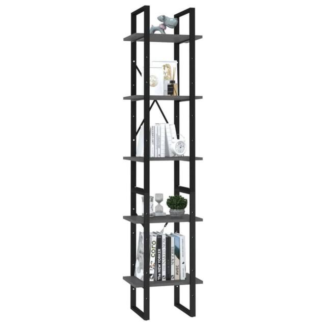 Berkfield Home Modern 5-Tier Book Cabinet Grey 40x30x175 cm Engineered Wood - Size: 40 x 30 x 175 cm - image 1