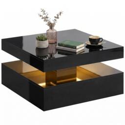 Kelvenix Coffee Table with Storage in Black - Size: 0.6m2