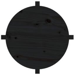 Berkfield Home Beautiful Coffee Table Black Ã˜ 62.5x45 cm Solid Wood Pine - thumbnail 6