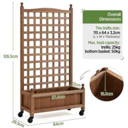 Kelvenix Wooden Planter Elevated Raised Garden Bed in Brown - Size: 100g - thumbnail 2