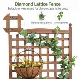 Kelvenix Wooden Planter Elevated Raised Garden Bed in Brown - Size: 100g - thumbnail 5