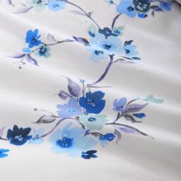 Portfolio Home Sakura Blossom Floral Duvet Cover Set With Pillow Case Bed Linen in White - Size: Double - thumbnail 3