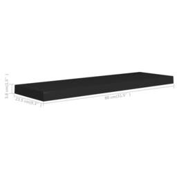 Berkfield Home Durable Floating Wall Shelf Black 80x23.5x3.8 cm MDF - thumbnail 7
