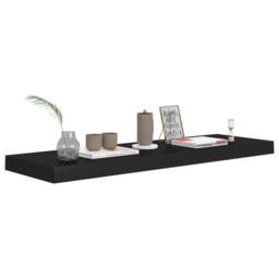 Berkfield Home Durable Floating Wall Shelf Black 80x23.5x3.8 cm MDF - thumbnail 1