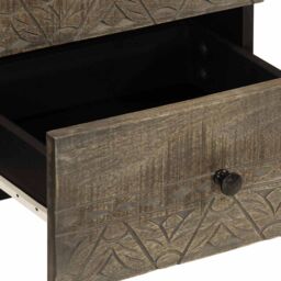 Berkfield Home Bedside Cabinet Light Grey 40x33x46 cm Solid Wood Mango - Size: 40 x 33 x 46 cm - thumbnail 7