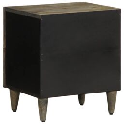 Berkfield Home Bedside Cabinet Light Grey 40x33x46 cm Solid Wood Mango - Size: 40 x 33 x 46 cm - thumbnail 5