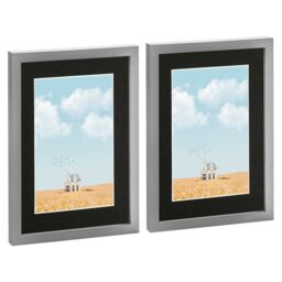 "Nicola Spring Photo Frames with A5 Mount - A4 (8"" x 12"") - Black - Pack of 2 in Grey" - thumbnail 1