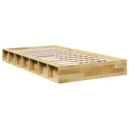 Berkfield Home Beautiful Bed Frame without Mattress 75x190 cm Solid Wood Oak in Light Oak - thumbnail 8