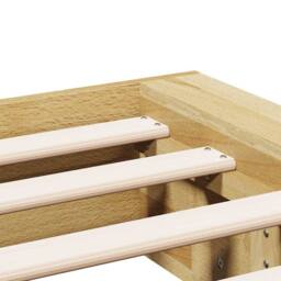 Berkfield Home Beautiful Bed Frame without Mattress 75x190 cm Solid Wood Oak in Light Oak - thumbnail 9