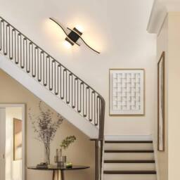 COMELY Indoor Wall Lights, 20W Modern Acrylic Black Wall Lights, Warm Light - thumbnail 4