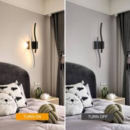 COMELY Indoor Wall Lights, 20W Modern Acrylic Black Wall Lights, Warm Light - thumbnail 7