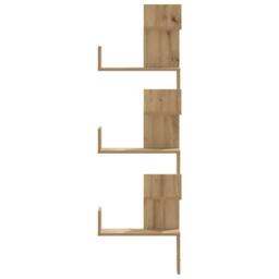 Berkfield Home Wall Corner Shelf Artisian Oak 45x45x147 cm Engineered Wood in Brown - Size: 45 x 45 x 147 cm - thumbnail 5