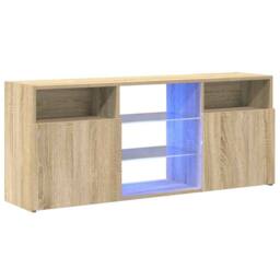 Berkfield Home TV Cabinet with LED Lights Sonoma Oak 120x30x50 cm in Brown - Size: 120 x 30 x 50 cm - thumbnail 3