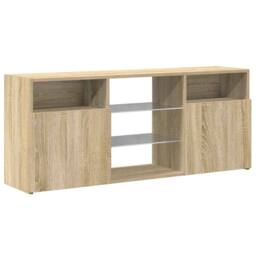 Berkfield Home TV Cabinet with LED Lights Sonoma Oak 120x30x50 cm in Brown - Size: 120 x 30 x 50 cm - thumbnail 6