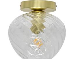 First Choice Lighting Set of 2 Bradson - Clear Swirl Glass Satin Brass Ceiling Lights - thumbnail 2