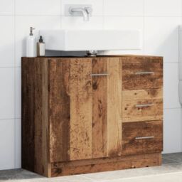 Berkfield Home Sink Cabinet Old Wood 63x30x54 cm Engineered Wood in Brown - Size: 63 x 30 x 54 cm - thumbnail 3