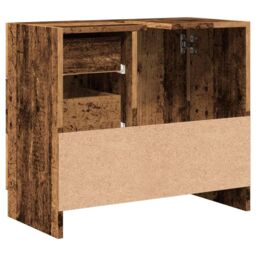 Berkfield Home Sink Cabinet Old Wood 63x30x54 cm Engineered Wood in Brown - Size: 63 x 30 x 54 cm - thumbnail 6