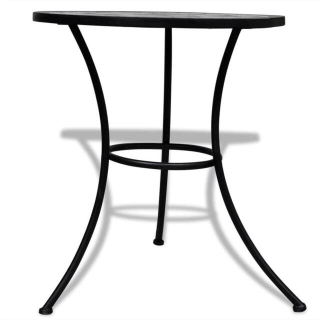 Berkfield Home Sturdy Bistro Table Black & White 60 cm Mosaic - image 1