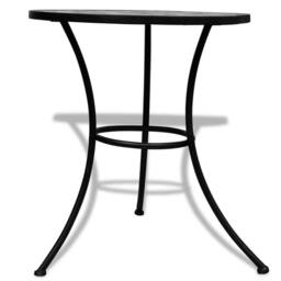 Berkfield Home Sturdy Bistro Table Black & White 60 cm Mosaic - thumbnail 1