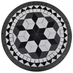 Berkfield Home Sturdy Bistro Table Black & White 60 cm Mosaic - thumbnail 3