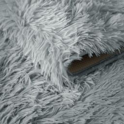 Home Republic Alaska Shaggy Anti Slip Machine Washable Rug in Silver - Size: 120 cm x 170 cm - thumbnail 2