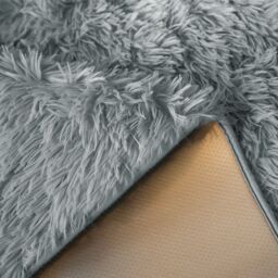Home Republic Alaska Shaggy Anti Slip Machine Washable Rug in Silver - Size: 120 cm x 170 cm - thumbnail 3