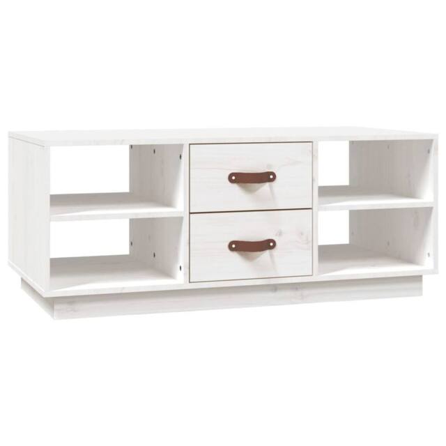 Berkfield Home Coffee Table White 100x50x41 cm Solid Wood Pine - Size: 100 x 50 x 41 cm - image 1