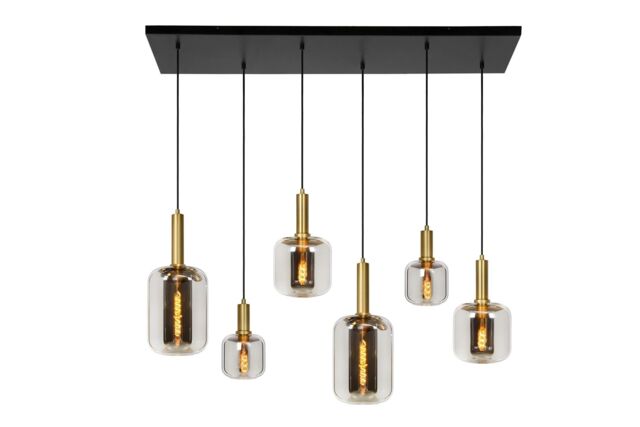 Lucide 'JOANET' Dimmable Adjustable Stylish Indoor Bar Pendant Light 6xE27 in Grey - image 1