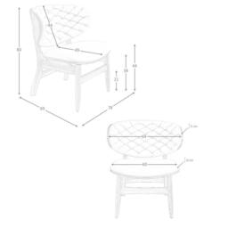Angel Cerda Sand Leatherette Armchair with Walnut Legs in Light Sand - thumbnail 8