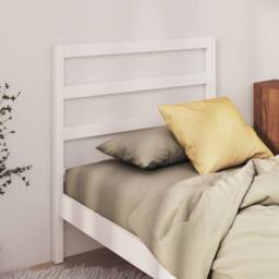 Berkfield Home Beautiful Bed Headboard White 95x4x100 cm Solid Wood Pine - Size: 95 x 4 x 100 cm - thumbnail 2