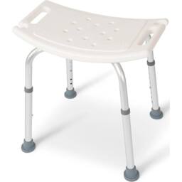 Kelvenix New Shower Bath Seat Chair Stool Bench Aluminum Adjustable in White - thumbnail 1