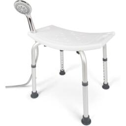 Kelvenix New Shower Bath Seat Chair Stool Bench Aluminum Adjustable in White - thumbnail 5