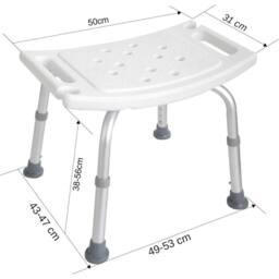 Kelvenix New Shower Bath Seat Chair Stool Bench Aluminum Adjustable in White - thumbnail 2