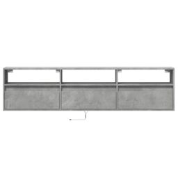 Berkfield Home TV Wall Cabinet with LED Concrete Grey 180x31x45 cm - Size: 180 x 31 x 45 cm - thumbnail 6