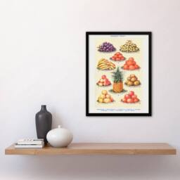 Artery8 Mrs Beeton Household Management Summer Dessert Fruit Framed Art Print in Yellow - Size: A3 - thumbnail 2
