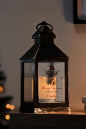 Personalised Memento Company Personalised Highland Cow Christmas LED Lantern in Black - thumbnail 3