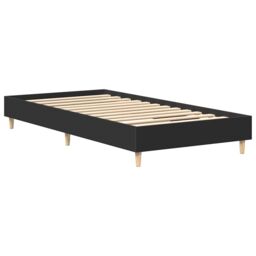 Berkfield Home Bed Frame No Mattress Black 90x200 cm Engineered Wood - thumbnail 4