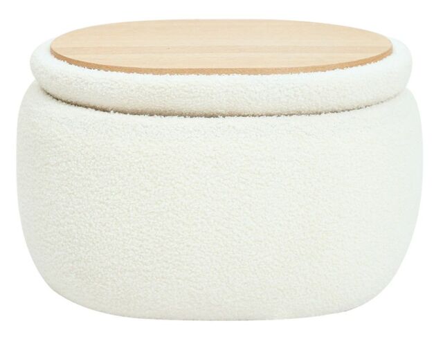 Nordlys Pouf de Salon Coffee Table with Storage Wood in White - image 1