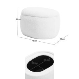Nordlys Pouf de Salon Coffee Table with Storage Wood in White - thumbnail 5