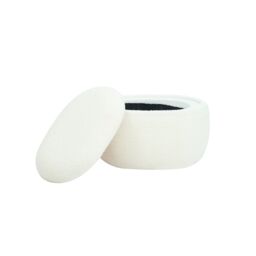 Nordlys Pouf de Salon Coffee Table with Storage Wood in White - thumbnail 3