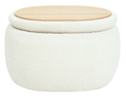 Nordlys Pouf de Salon Coffee Table with Storage Wood in White - thumbnail 1