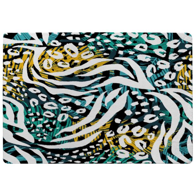 Benjamin Tate Design Tropical Leaves & Animal Print Rug in Natural - Size: Large - image 1
