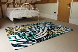 Benjamin Tate Design Tropical Leaves & Animal Print Rug in Natural - Size: Large - thumbnail 3