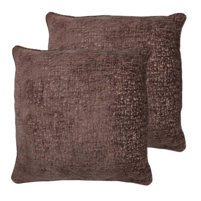 HomeSpace Direct Belmont Cushions 2 Pack in Brown - Size: 55 cm x 55 cm - image 1