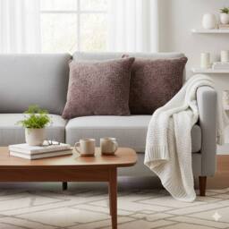 HomeSpace Direct Belmont Cushions 2 Pack in Brown - Size: 55 cm x 55 cm - thumbnail 2