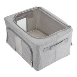 FLAVORA 24 Litre - 40x30x20cm Foldable Clothes Storage Box in Grey - Size: 500mm - thumbnail 2
